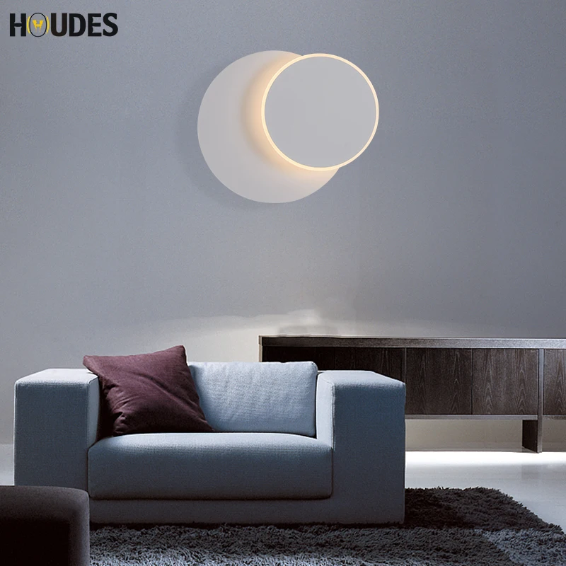 

Nordic Bedside Lamp Light Creative Bedroom Lamp Simple Modern Acrylic Round Black / White Adjustable Corridor Aisle Lights
