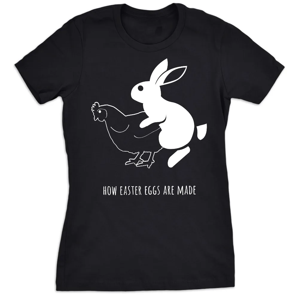 

HOW EASTER EGGS ARE MADE TSHIRT FUNNY BUNNY CHICKEN T Shirts ladies crewneck tshirt Women funny fit tops Fashion Clothes tees