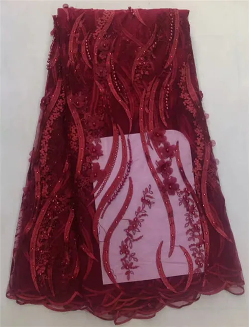 

Embroidered African French Guipure lace fabric High quality African tulle lace fabric with Stones for party