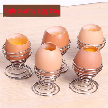 

free ship high quality stainless steel egg holder metal egg tray spring holder 10pcs 5 pcs a lot egg steam holder