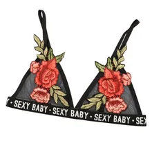 2017 New fashion luxury brand Embroidered Appliques Floral Bralette Bustier Top Bra for women sexy underwear
