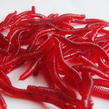 50PCS/lot Soft Red Earthworm Silicone Bait Worms Artificial Fishing lure Lifelike Fishy Smell Fishing Lures Lake Fishing jigging 50pcs lot 2cm lures soft bait 9 colors fishing lure soft fishing baits silicone bait worms fishing lure with hot lc004