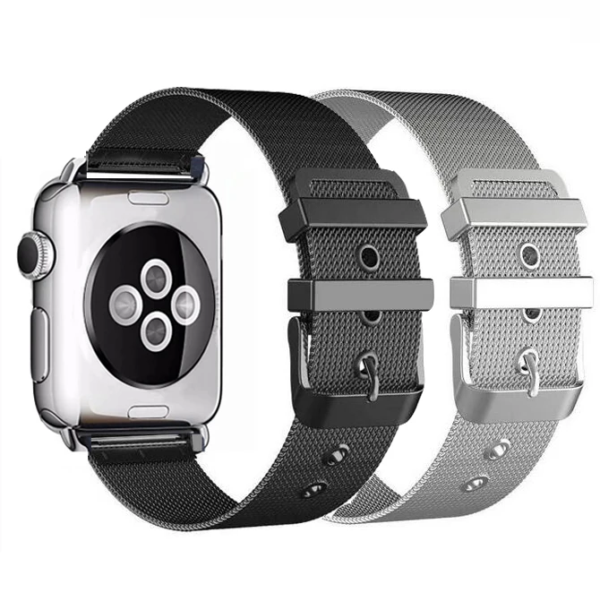 

Stainless Steel loop Mesh Watch Strap for Apple Watch Bands 4 3 2 1 for iWatch 38mm 42mm 40mm 44mmseries 5