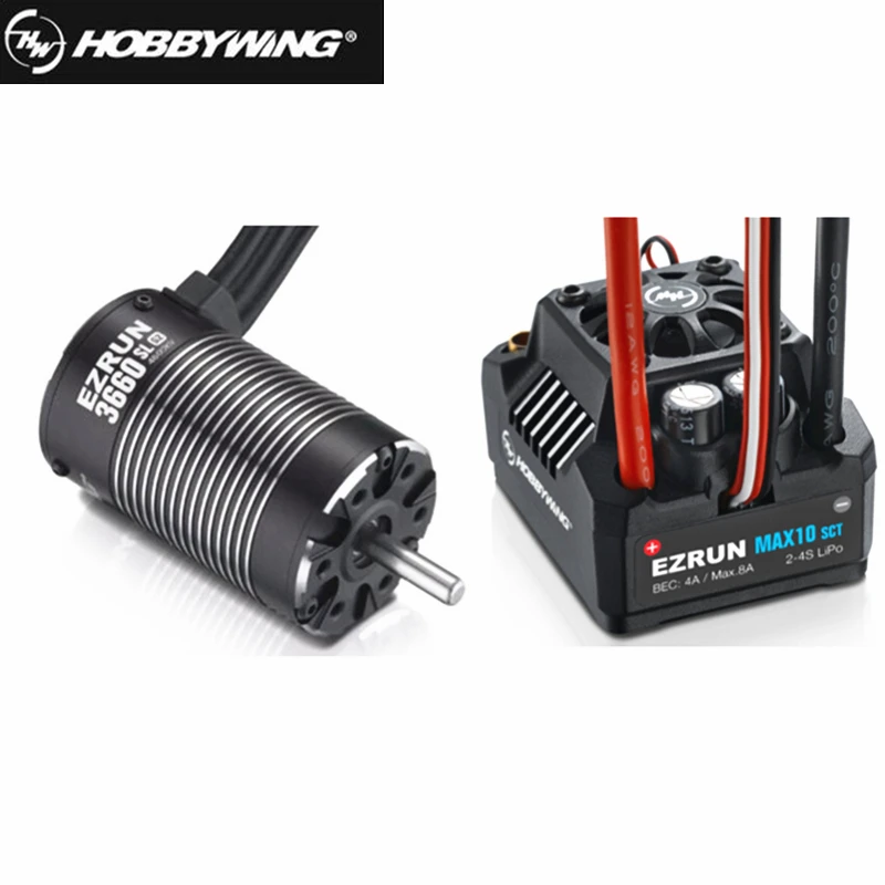 

Original Hobbywing EZRUN MAX10 SCT 120A Brushless ESC + 3660 G2 3200KV/ 4000KV/4600KV Sensorless Motor Set for 1/1