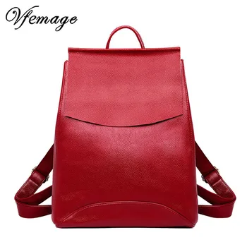 

Vfemage Women Bags PU Leather Backpack Female Shoulder Bag Travel Back Pack Girls Schoolbag Mochila Mujer Bagpack for Women Sac