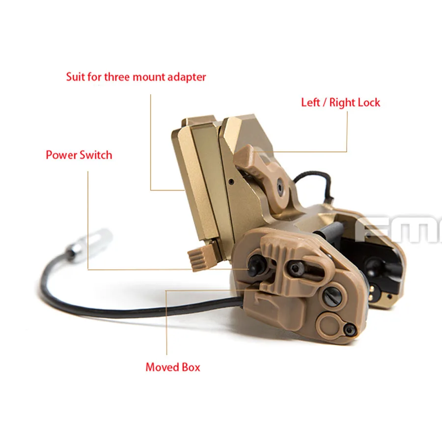 FMA Тактический функциональный GSGM NVG Крепление на шлем TB1301 BK/DE