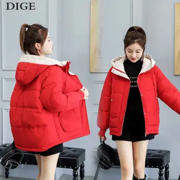 

2020 Fashion Short Hooded Down Parkas Female New Thick Winter Jacket Women Slim Warm Winter Coat Ladies Cotton Outwear JK19077