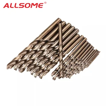 

ALLSOME 1-10mm/1-13mm HSS M35 Cobalt Twist Drill Bit Set for Metal Wood Drilling HT2194-2195