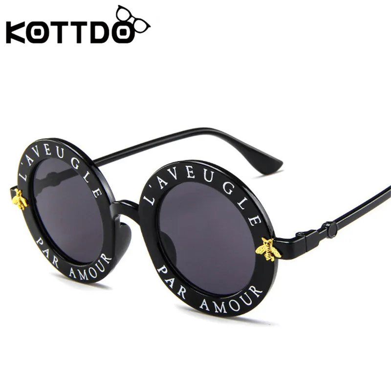 KOTTDO, сексуальные женские модные солнцезащитные очки, круглые металлические пчелиные Оттенки для женщин, солнцезащитные очки для мужчин, Gafas De Sol Mujer