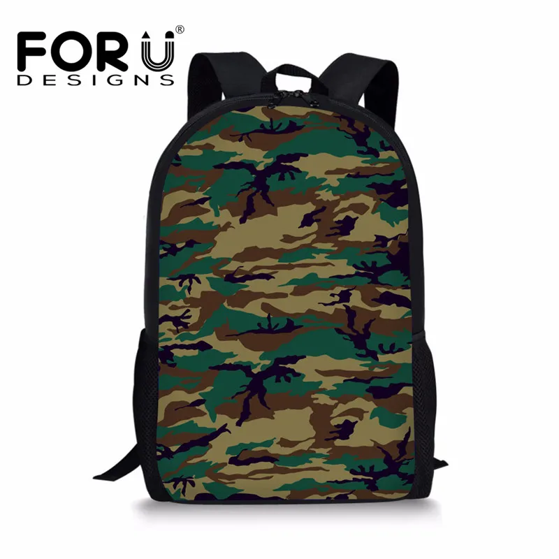 FORUDESIGNS/рюкзак с камуфляжным принтом для девочек и мальчиков рюкзак разноцветными