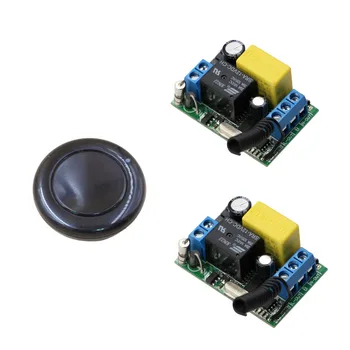 

2017 New AC220V 1CH 10A Relay Wireless Remote Control Switch System Receivers And Black Wall Panel Sticky Transmitter No Battery