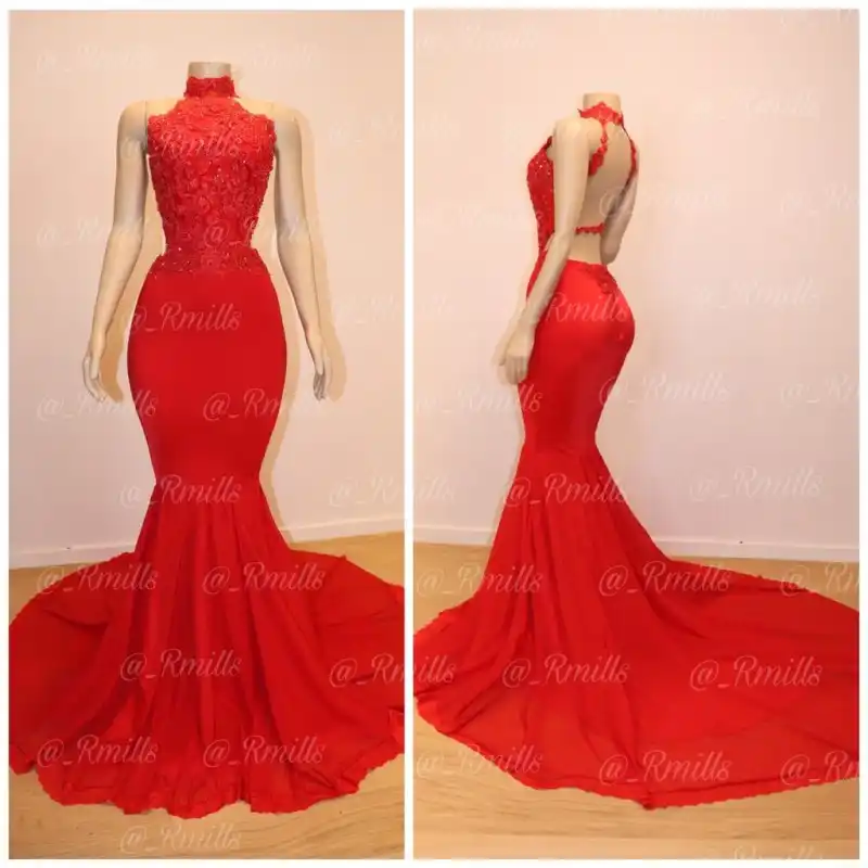 red prom dresses 2019 mermaid