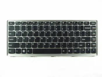 

New for Lenovo IdeaPad U410 25-203730 Black US Laptop Keyboard with Silver Frame