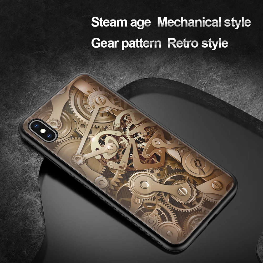 Ốp lưng kính cường lực cho iPhone X - Xs - Xs Max hiệu Nillkin Gear Case