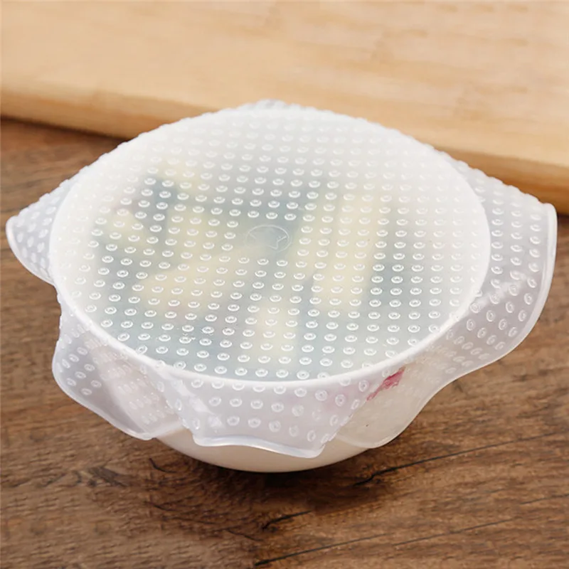

Transparent silicone cover refrigerator plastic wrap multifunctional reusable kitchen food sealing film cover