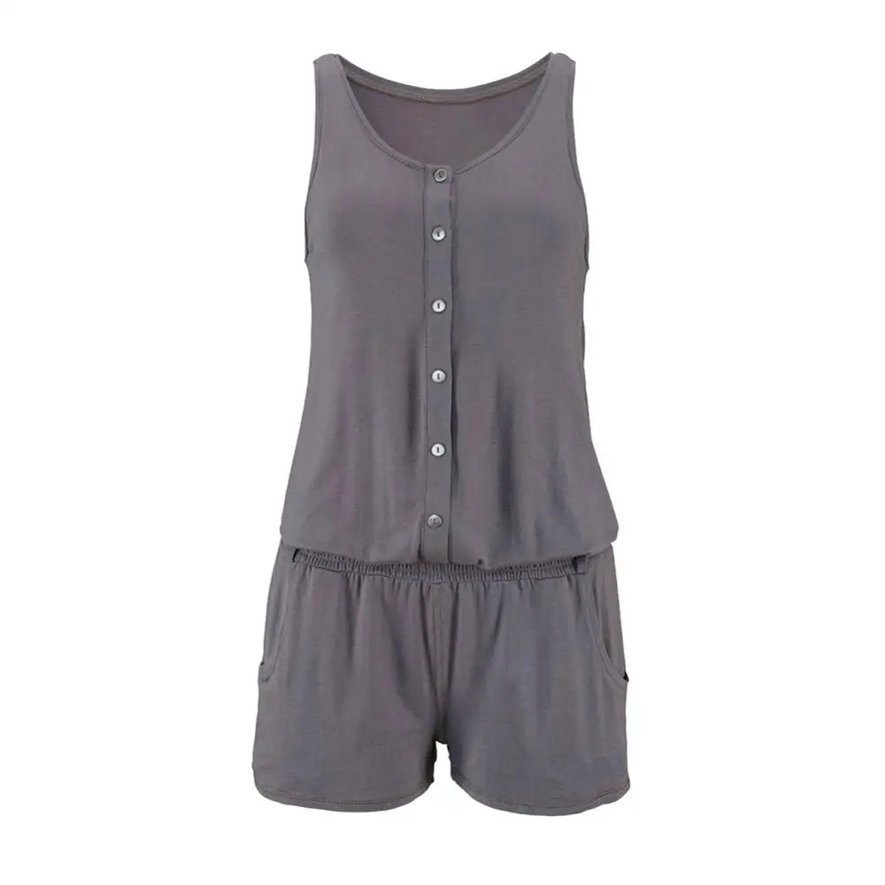 Summer 2019 Fashion Solid Color Sleeveless Vest Ladies Jumpsuit Round Neck Jumpsuits Waist Short Loose Casual Sports Jumpsuits Summer 2019 Fashion Solid Color Sleeveless Vest Ladies Jumpsuit Round Neck Jumpsuits Waist Short Loose Casual Sports Jumpsuits