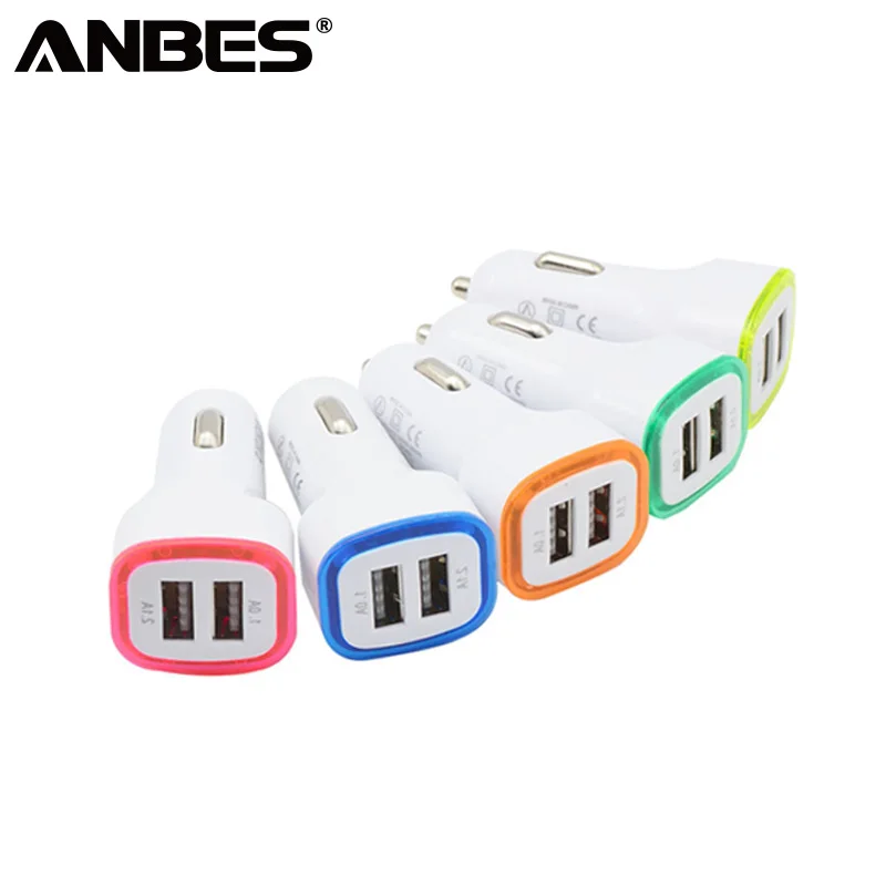 

Mini Square Car Charger Universal Auto Portable Intelligent Double Dual USB Car Charger Power Adapter