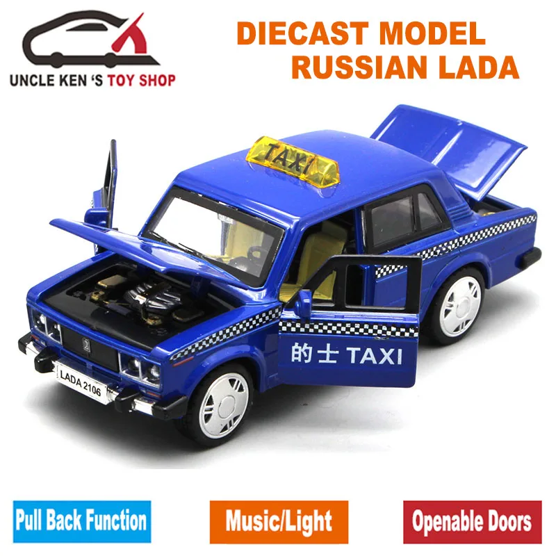 1/32-Diecast Taxi-Model Alloy-Toys Metal Car Russian-Lada Children with Gift-Box/openable