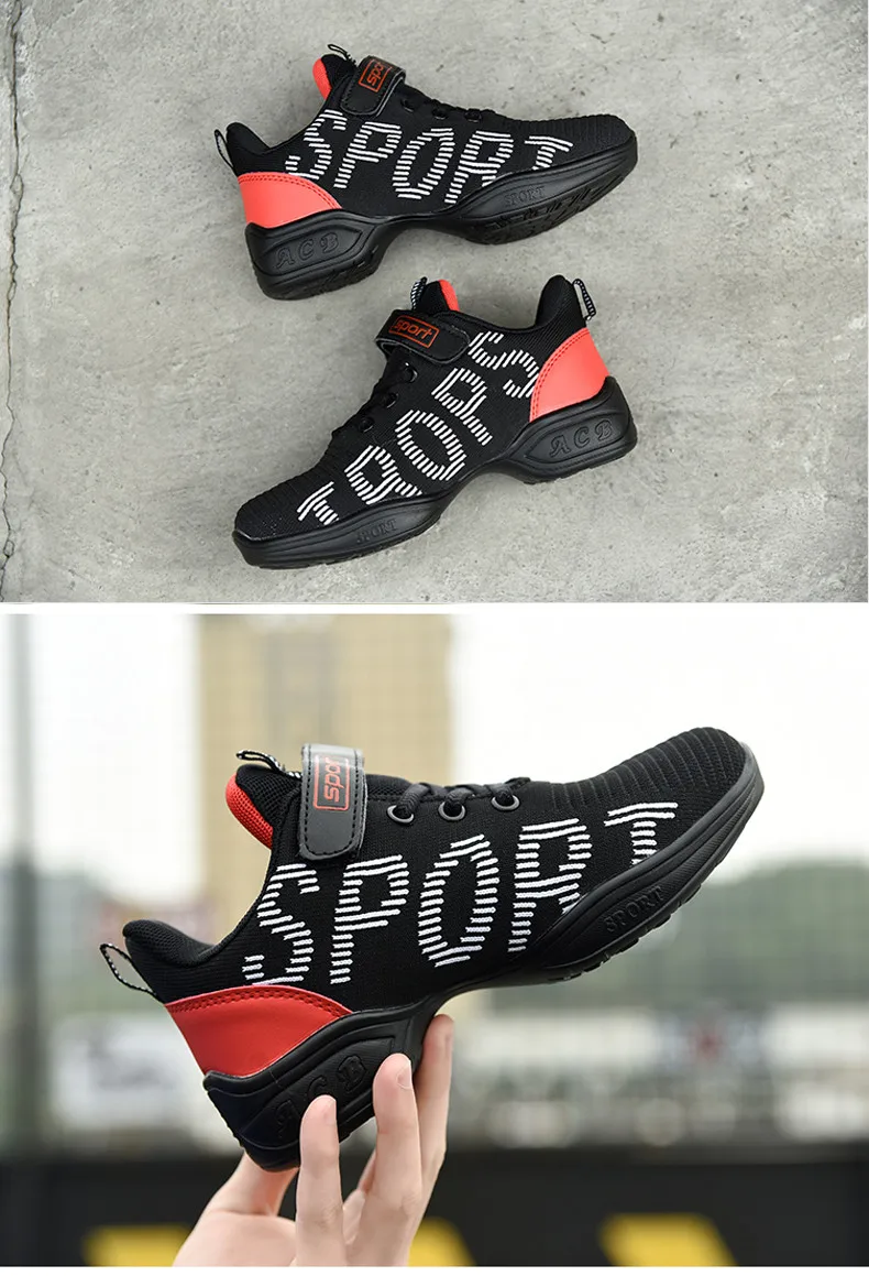 Kids sneakers For Girls Dance shoes children's aerobics shoes soft bottom fitness sports shoes Jazz Modern square dance shoes (11)