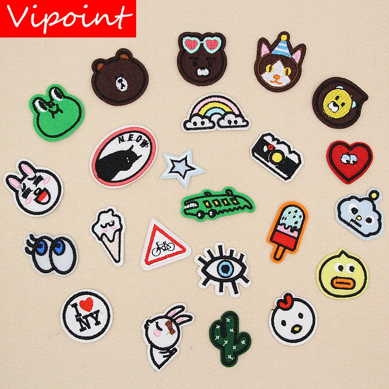 

VIPOINT embroidery bear rabbit patches frog cartoon patches badges applique patches for clothing XW-43