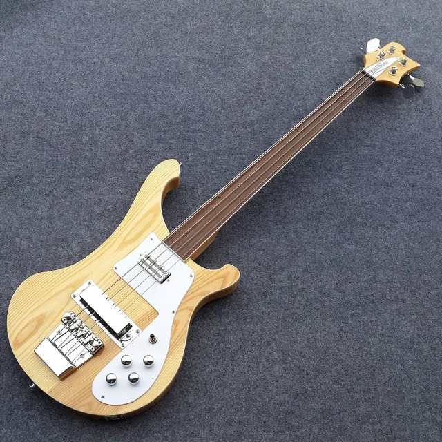 Best price at $356 Cheap Hot selling RIC New 4 String Electric Bass Guitar ASH Natural color