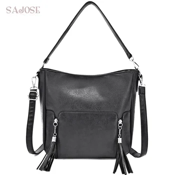 

Women Leather Handbags Casual Female Bags Tote Brand Designer Shoulder Bag Ladies Fashion Vintage Tassel Messenger Bags Bolsos