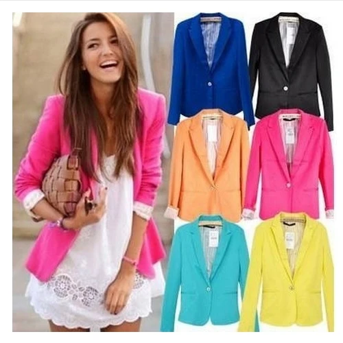 A Grain Of Small Suit Buckle Tailored Jacket Candy Colors