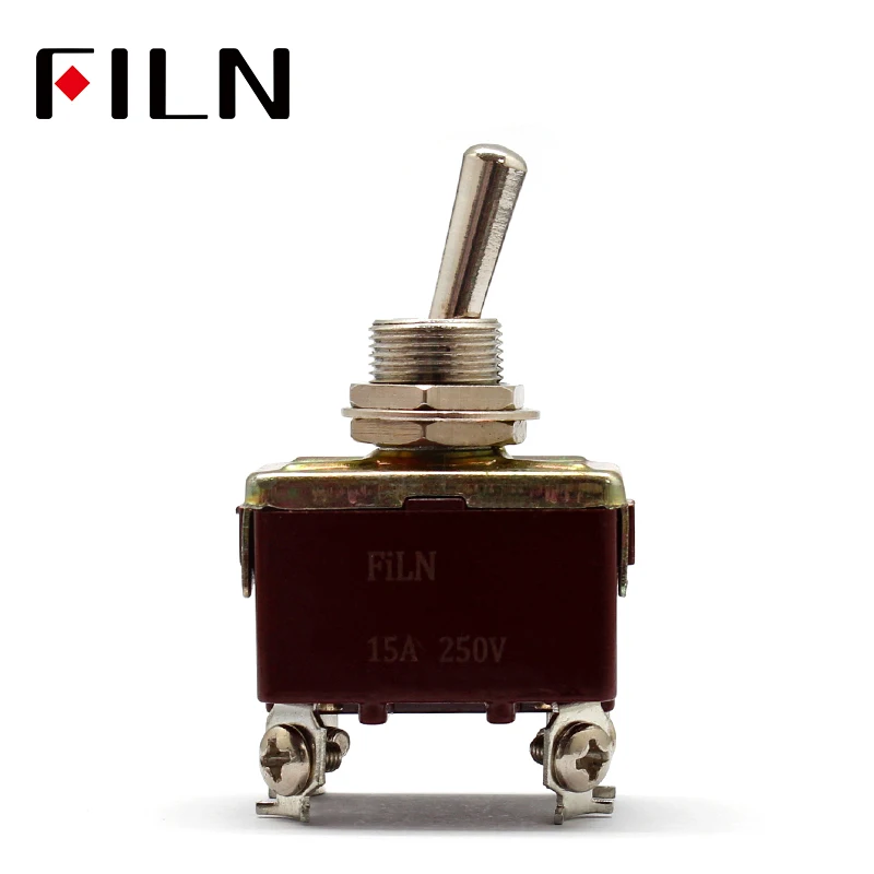 AC 250V 15A Amps OnOff Toggle Switches 2 Position DPST 4 Screw Terminals Electric Switch For Switching Lights Motors (2)