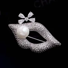 Красные Деревья дизайн форма губ индивидуальные Пальто аксессуары модные красивые броши для женщин коробка пакет