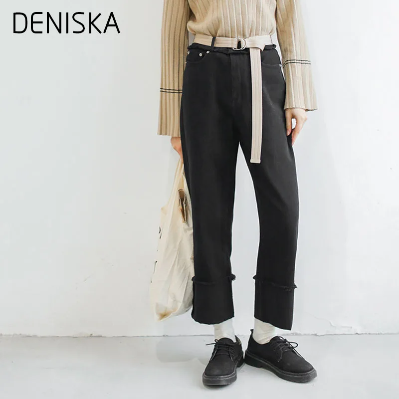 DENISKA Ddeniska Trousers For Women Lace Up High Waist