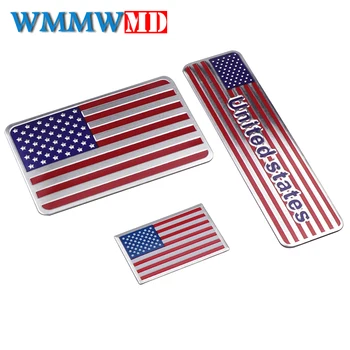 

Car Styling 3D Metal USA Flag Stickers United States Emblem UK Badge Decal For BMW Audi Ford Cadillac Buick Lincoln Jaguar