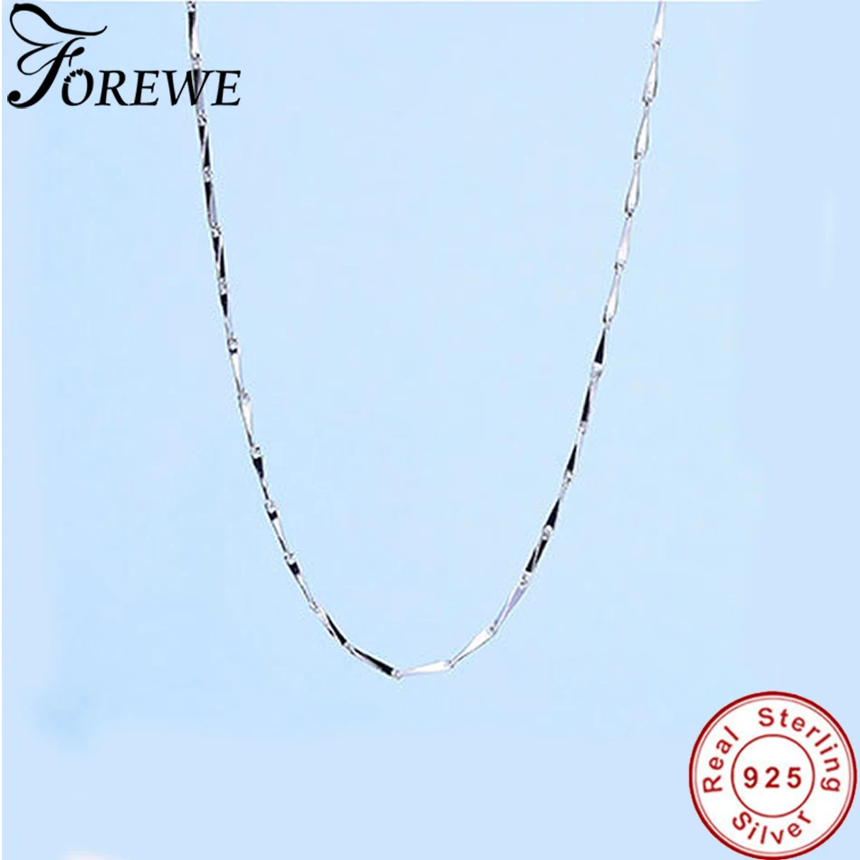 FOREWE Authetic Настоящее серебро 925 пробы ожерелье регулируемое 45 см базовая цепочка