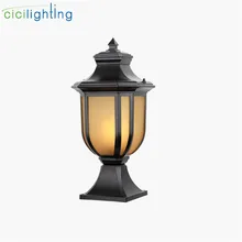 Высокое качество, европейский стиль, наружная лампа для газона, винтажное короткое длинное освещение для забора, водонепроницаемая садовая лампа для ворот, ландшафтное освещение