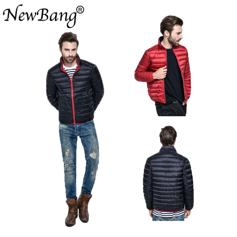 Пуховик NewBang Plus 4XL мужской ультралегкий Двухсторонний пуховик с перьями сумкой