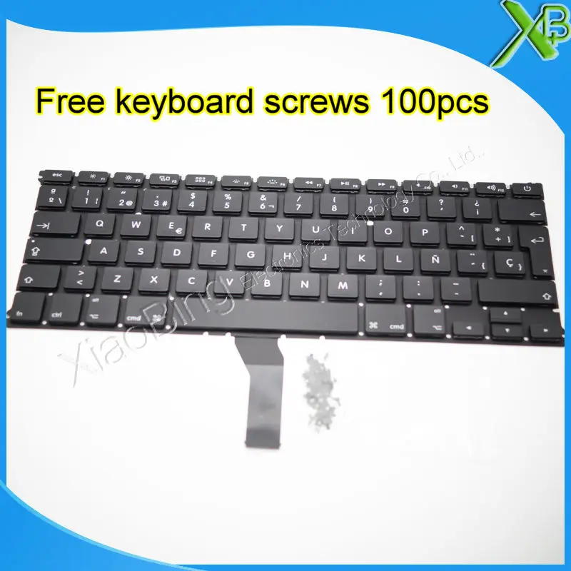 Совершенно новая испанская клавиатура SP + винты для клавиатуры 100 MacBook Air 13 3 дюйма
