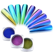 Meet Across 1 коробка 0,2 г Хамелеон Павлин голографическая Лазерная пудра для ногтей эффект зеркальных ногтей искусство хром пигмент ногтей блеск декор