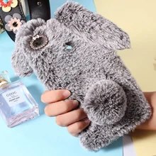 

Phone Cases for Xiaomi Mi Max 2 Cover Rabbit Shape Fluffy Fur Coated Rhinestone TPU Protection Case for Xiaomi Mi Max 2 - Coffee