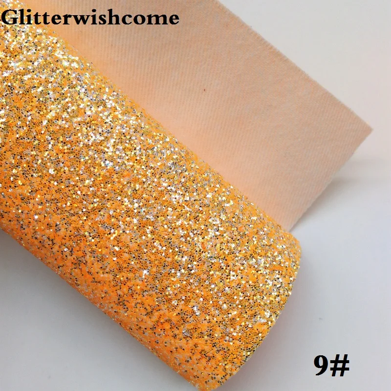 Glitterwishcome 21X29 см A4 Размеры синтетическая кожа, флуоресцентный с эффектом блестящей кожи тканевый Виниловый фон для банты, GM045A