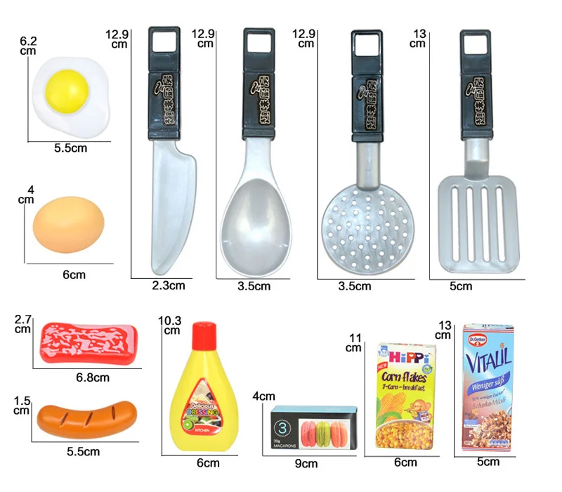 Новинка, 2 типа, 1 комплект, 37 шт., кухонные пластиковые ролевые пищевой реквизит, Детские музыкальные игрушки и легкая высота около 72 см, игрушки, подарки