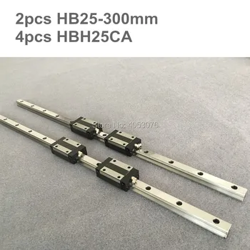 

HGR 2 pcs linear guide HB25 300mm Linear rail and 4 pcs HBH25CA linear bearing blocks for CNC parts