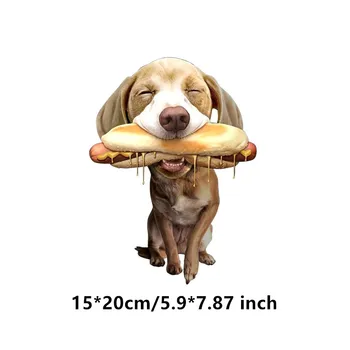 

Dog Eating Hotdog Ironing on Heat Transfer A-level Washable Vinyl Patches Stickers for Clothes DIY Appliques Wholesale Patches