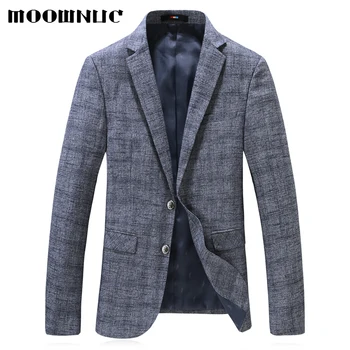 

Grey Business Casual Suit New Autumn Spring Blazers Brand Thin Section Men Fashion Coat 4XL Youth Male Slim Fit Hot Sale MOOWNUC