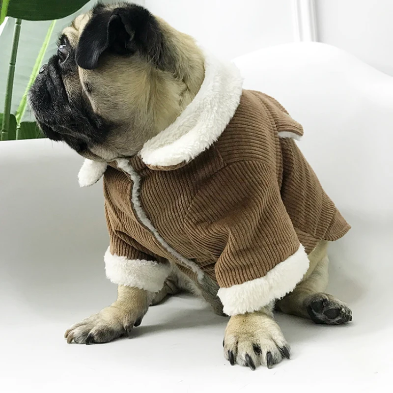 Высокое качество, теплая одежда для собак, зимняя Вельветовая куртка для собак, верхняя одежда, шнауцер, мопс, французская одежда для бульдога, костюм для домашних животных
