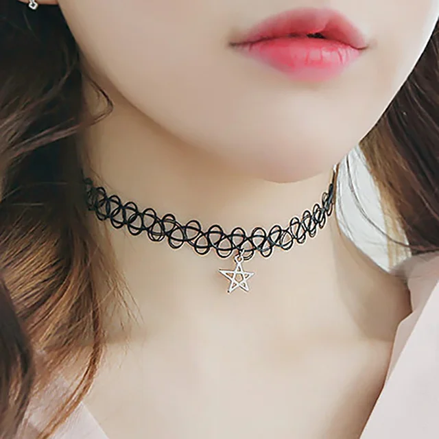 Neck Chain Lace Tattoo Fish Line Sexy Simple Star Necklace Collarbone Chain  Collar Neck Chain Strip Women Jewelry Accessories - Necklace - AliExpress