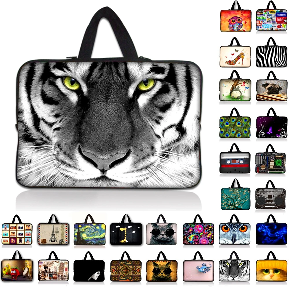 

9.7 10 12 13 15 17 inch Tiger laptop bag tablet sleeve cases with handle PC handbag 13.3 15.6 14 inch computer notebook cover #6