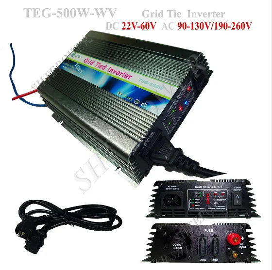 

DC 22V-60V to AC 110V 120V 220V 230V Solar Grid Tie Micro Inverter 500W