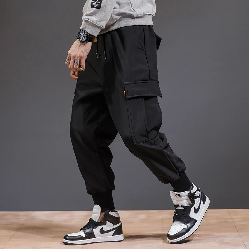 Pantalon Cargo Noir Pour Homme Style Coreen Avec Poches En Coton A La Mode Style Hip Hop Pour Adolescent N02 Nouvelle Collection Printemps Automne 2021 Aliexpress