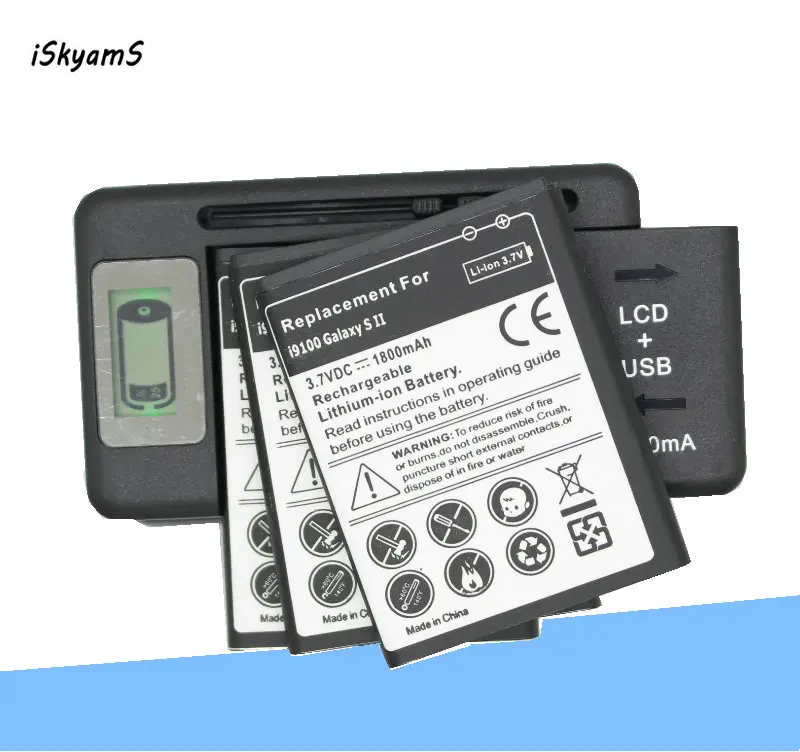 3x1800 мАч EB-F1A2GBU запасная батарея + зарядное устройство для Samsung Galaxy S2 II I9100 9100 i9100g i9103