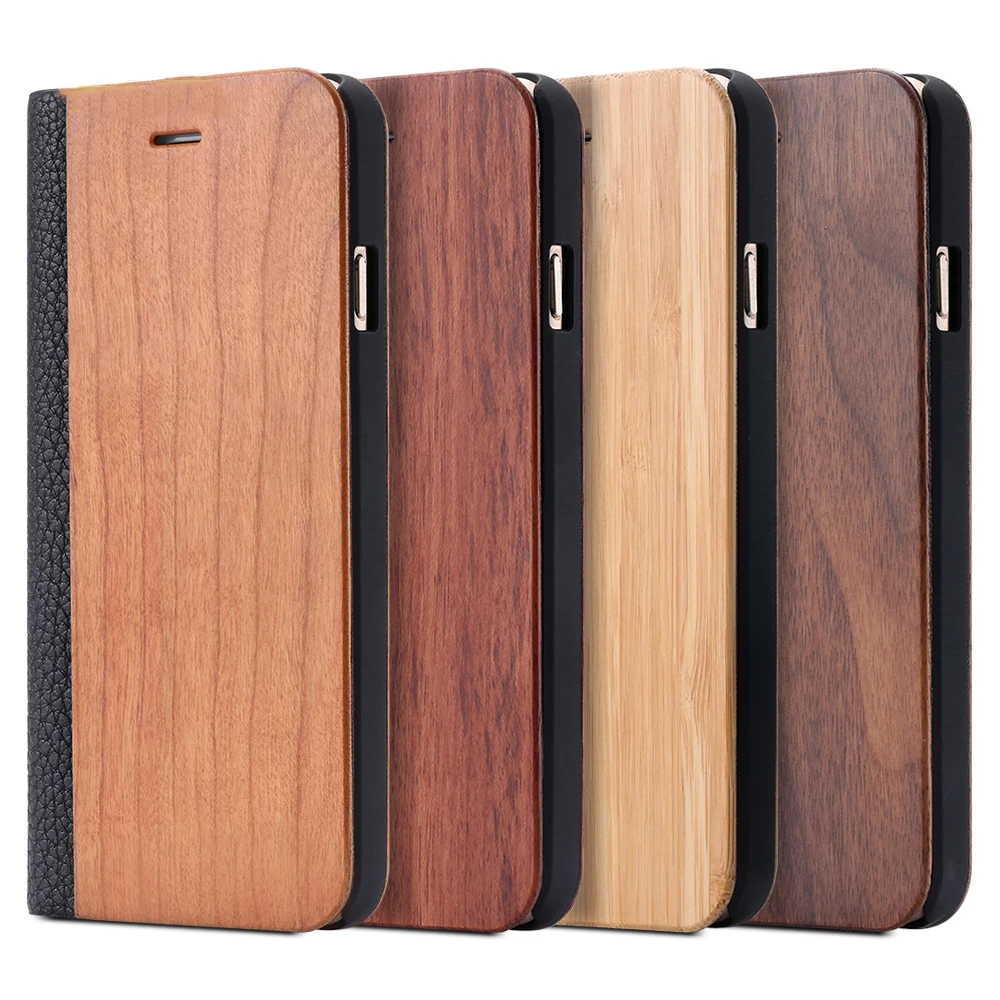 

DR.Case Cases For iPhone 6 6S 7 X Plus XS Max XR XS Bamboo Natural Wood Cover For iPhone 6 6S Plus 7 8 Plus Flip Leather Wallet