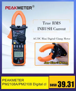 PEAKMETER PM2108A/PM2108 цифровой клещи ac dc мини мультиметр true rms с функцией автоматического отключения питания